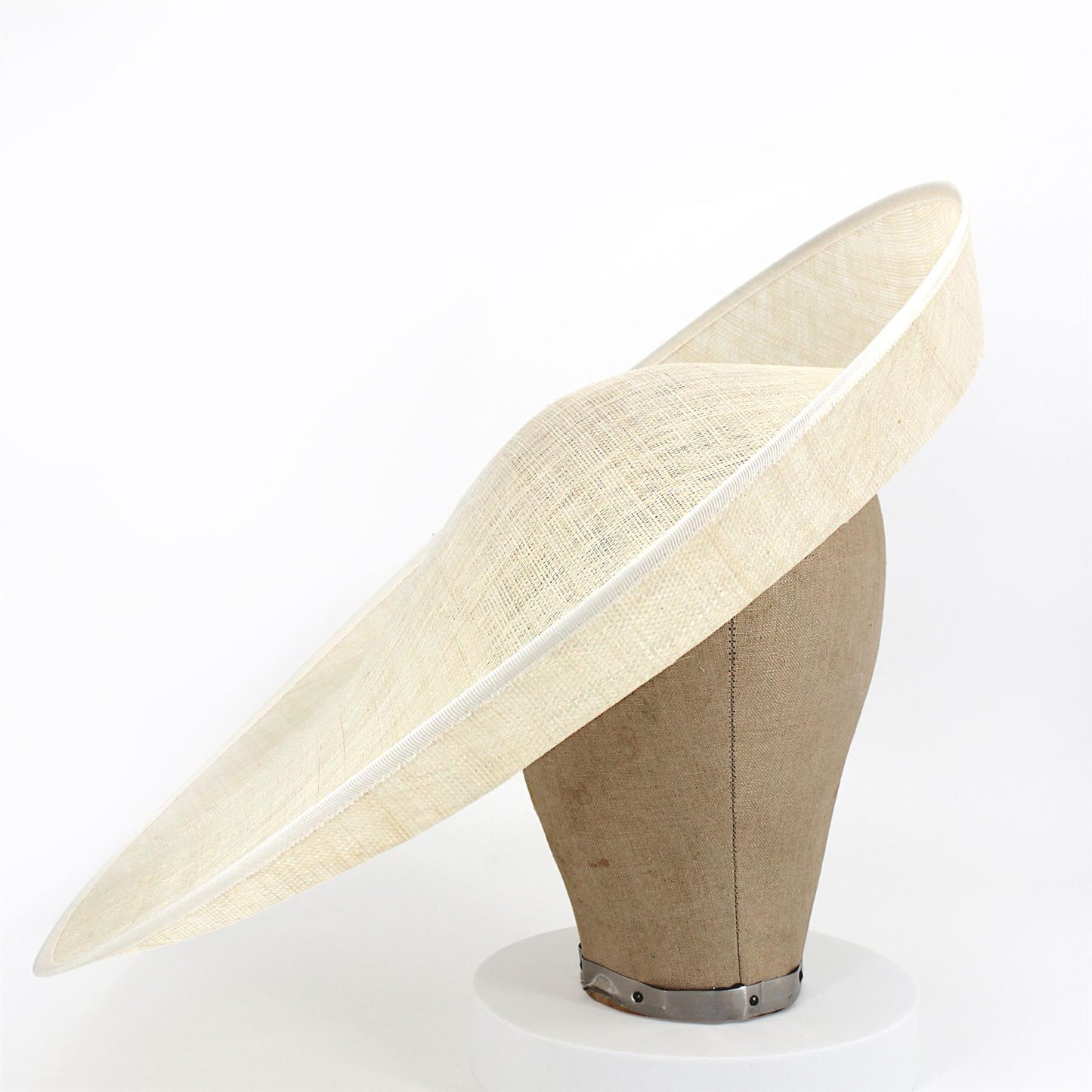 UK Made Sinamay Sharp Side Sweep Hat Base 44x40cm - HA104