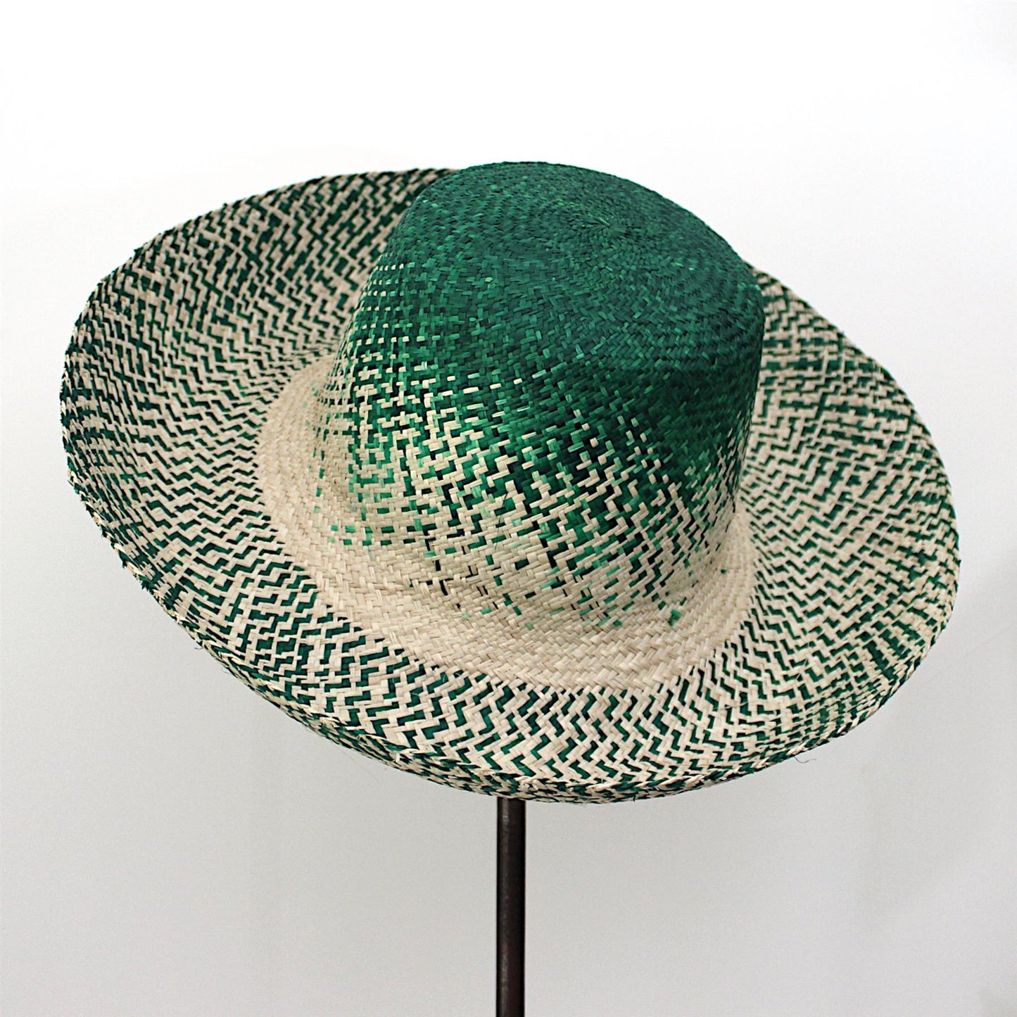 Two Tone raffia Capeline 15x11x14cm HF067