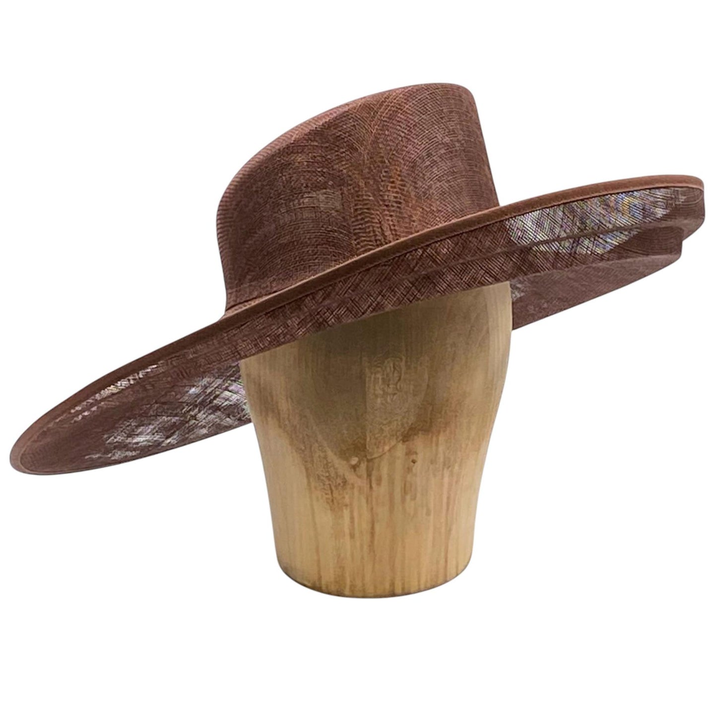 UK Made to Order Huge Sinamay Side Sweep Step Edge Brim Edge Slant Crown 46x40cm - HA086