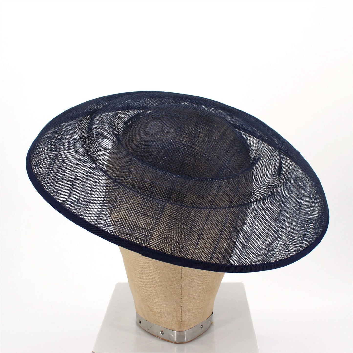 UK Made Sinamay Dome Shape Indented Hat Base 33x31cm - HA096