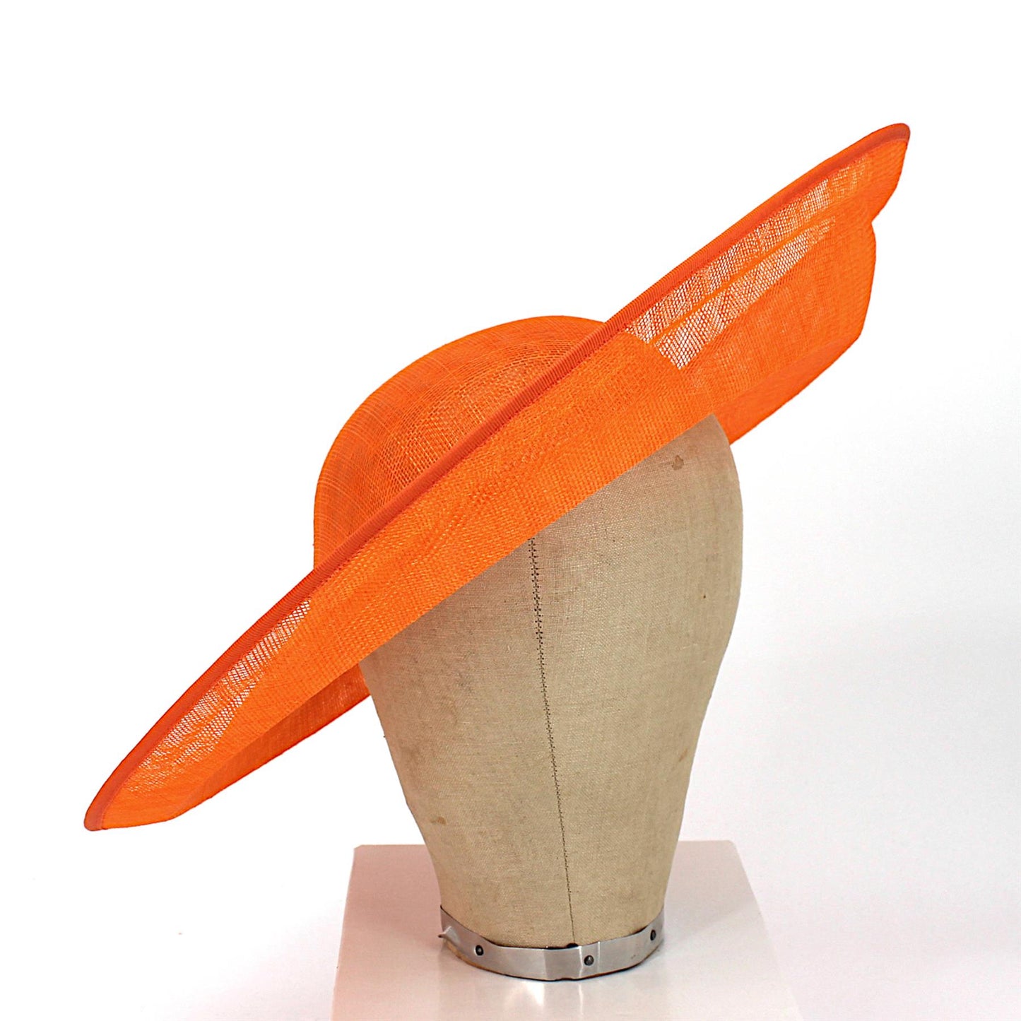 UK Made Sinamay Side Sweep Step Brim Hat Base 42x39cm - HA103