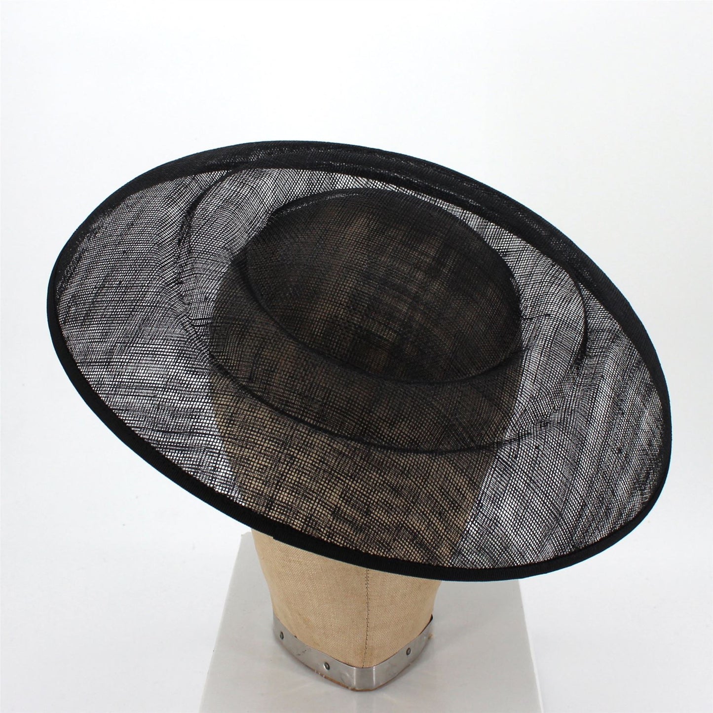 UK Made Sinamay Dome Shape Indented Hat Base 33x31cm - HA096