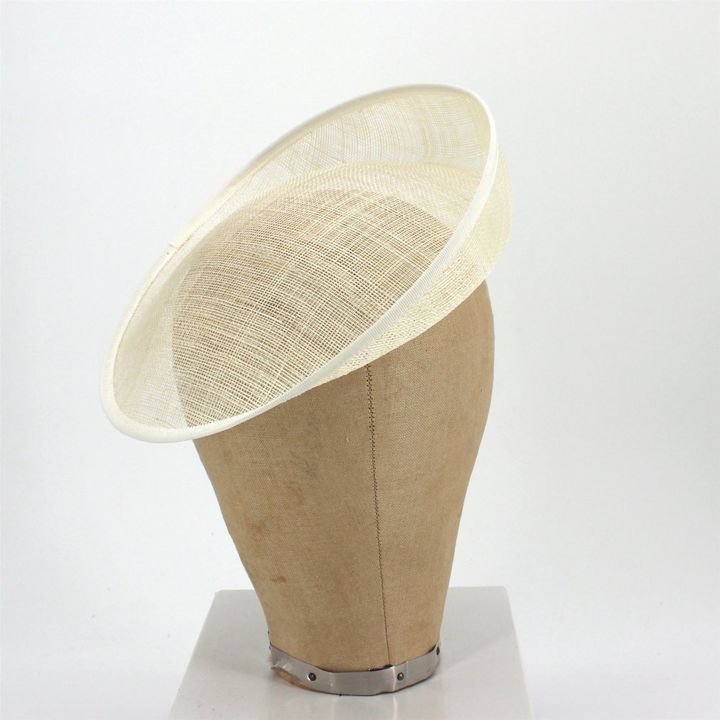 UK Made Sinamay Small Up brim Fascinator Base 25x24cm - HA034