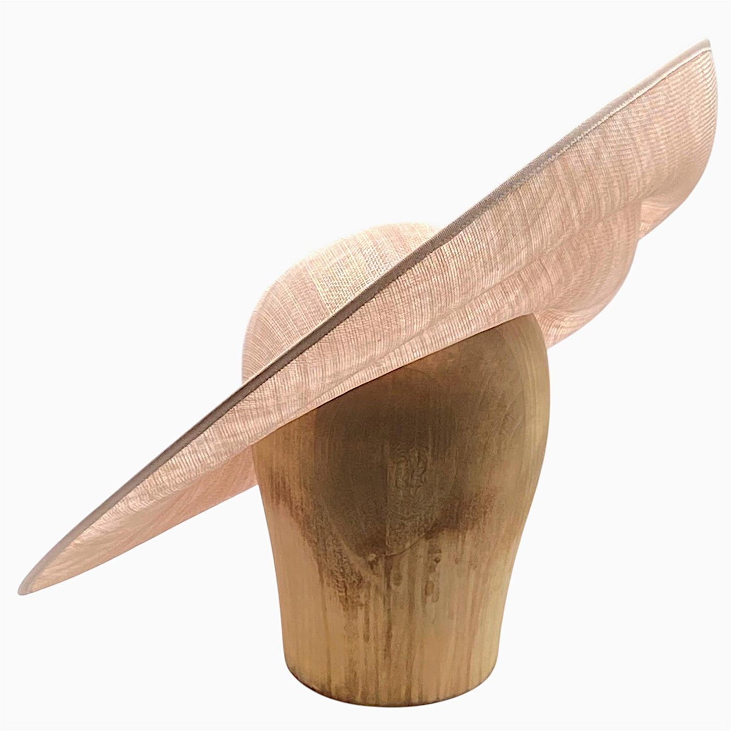 UK Made To Order Huge Sinamay Side Sweep Indented Brim Round Crown HA085