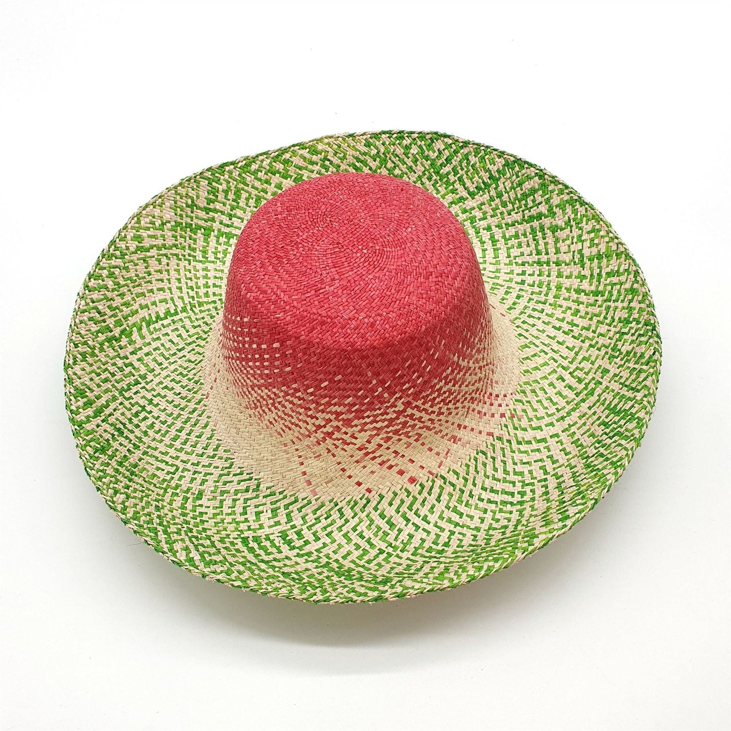 Two Tone raffia Capeline 15x11x14cm HF067