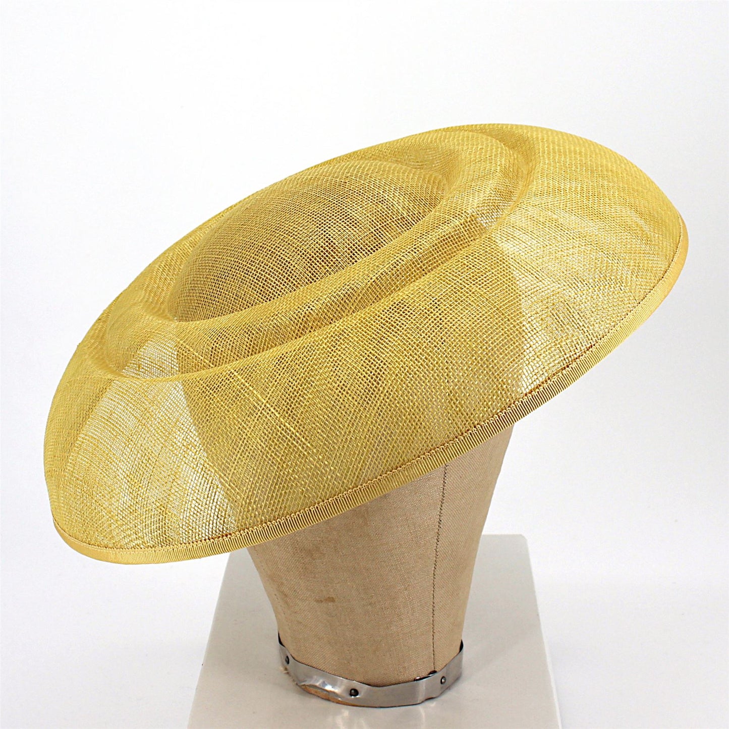 UK Made Sinamay Dome Shape Indented Hat Base 33x31cm - HA096