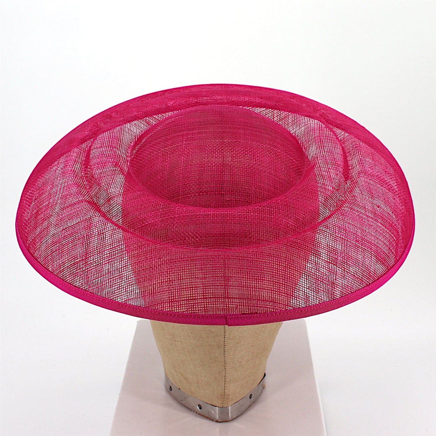 UK Made Sinamay Dome Shape Indented Hat Base 33x31cm - HA096