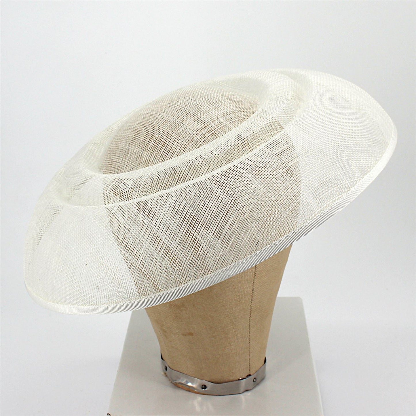 UK Made Sinamay Dome Shape Indented Hat Base 33x31cm - HA096