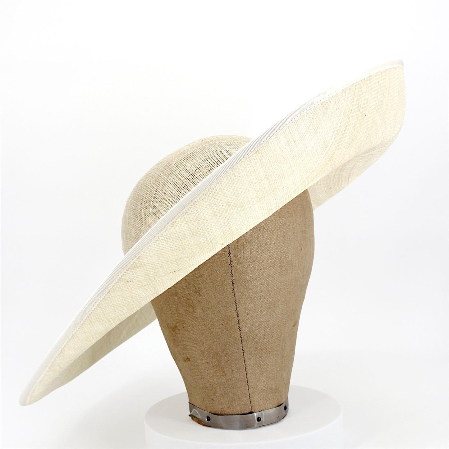 UK Made Sinamay Side Sweep Hat Base 42cm - HA102