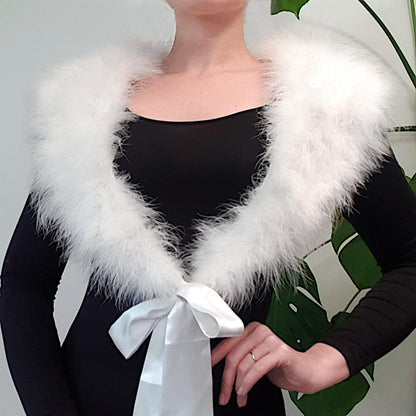 Marabou Feather Shawl One Size Fits Most HA049