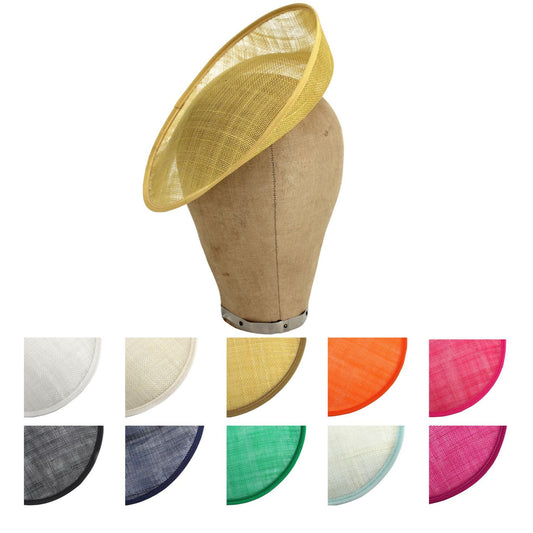 UK Made Sinamay Small Up brim Fascinator Base 25x24cm - HA034