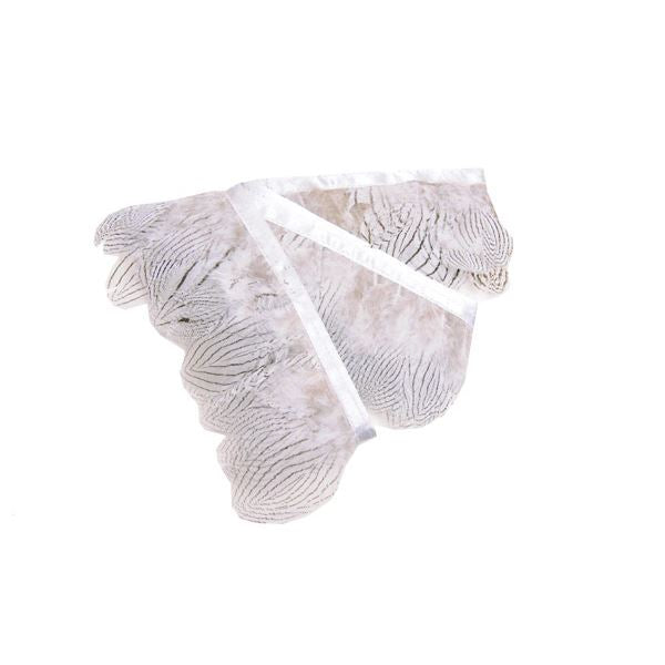 Natural Stripe Silver Pheasant Fringe FR014