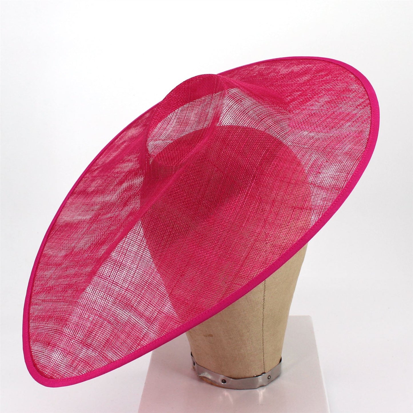 UK Made Sinamay Wide Pointed Saucer Fascinator Base 43x34cm - HA036