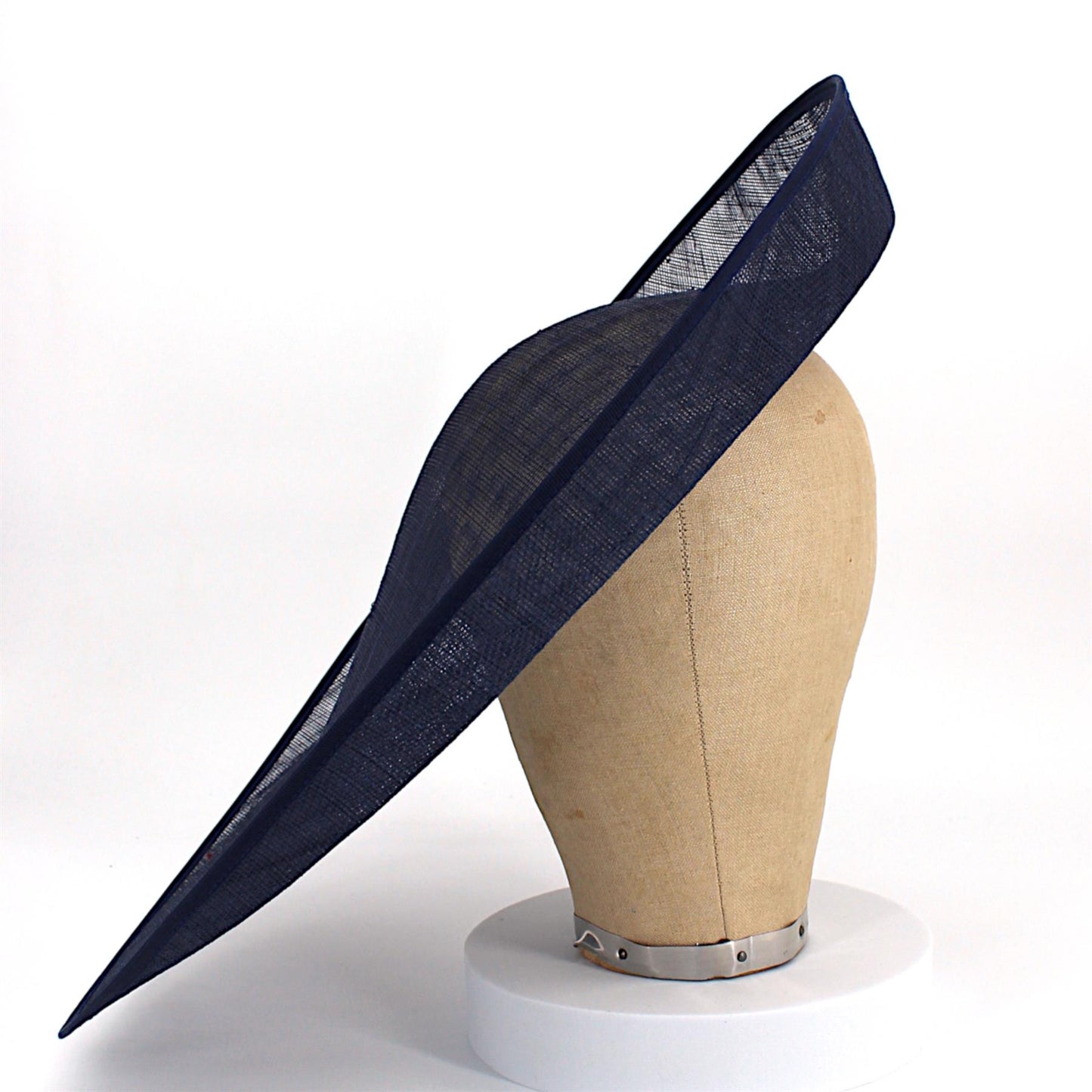 UK Made Sinamay Sharp Side Sweep Hat Base 44x40cm - HA104