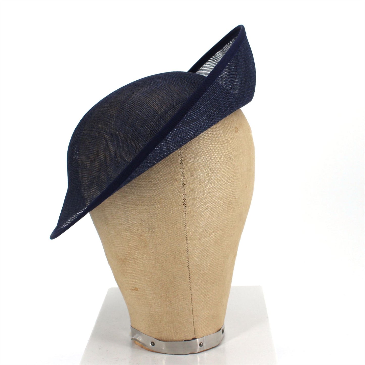 UK Made Sinamay Small Rounded Up brim Fascinator Base 28x26cm - HA035