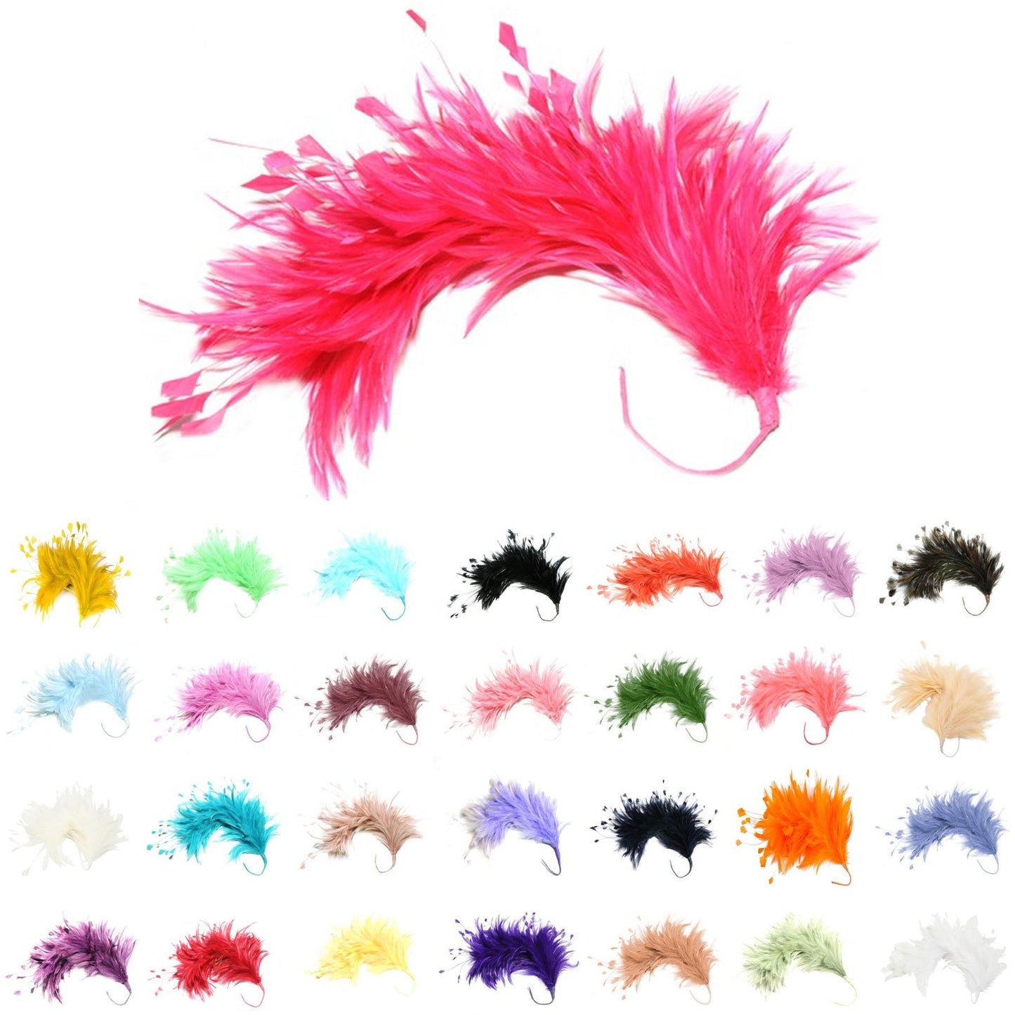 Hackle Feather Stripped Coq Mount 30cm - FM080