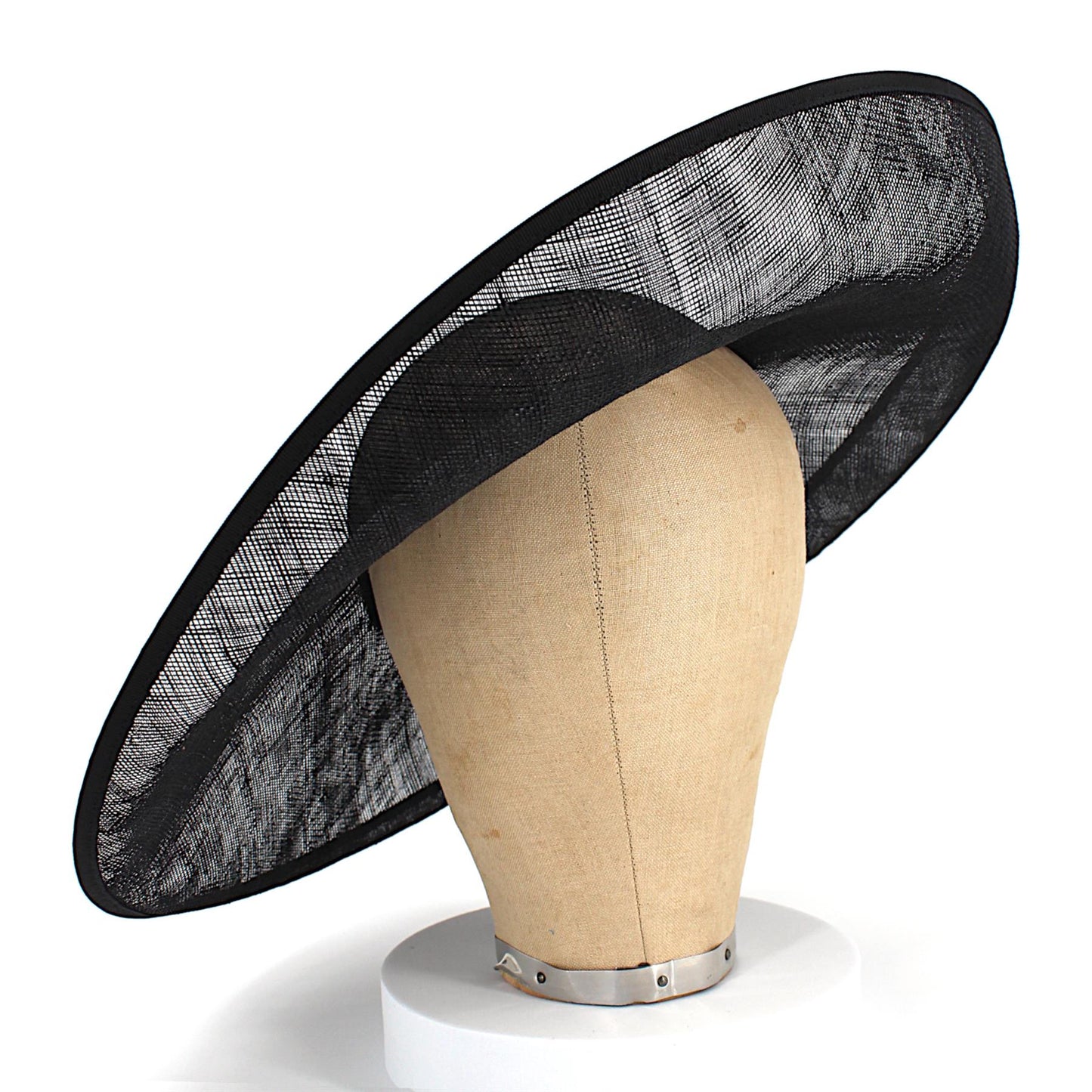 UK Made Sinamay Side Sweep Hat Base 42cm - HA102