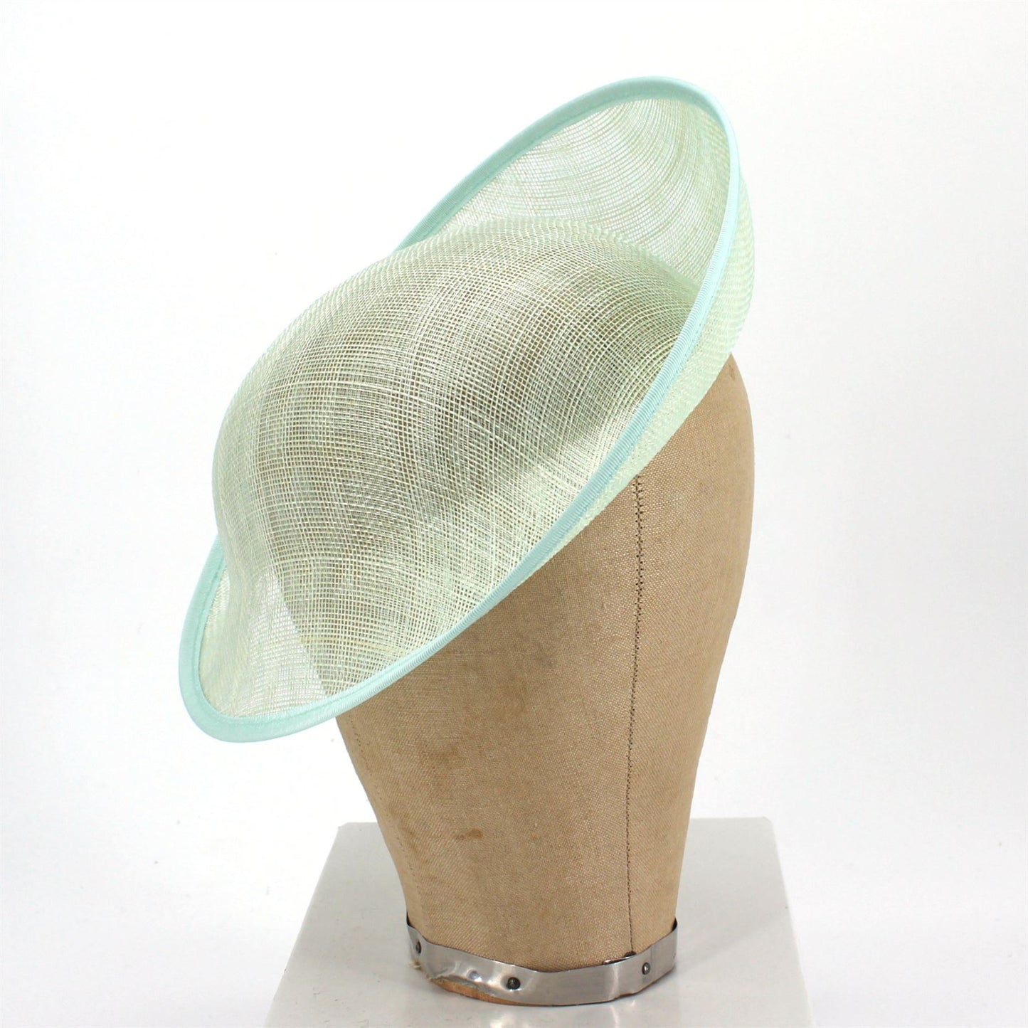 UK Made Sinamay Small Rounded Up brim Fascinator Base 28x26cm - HA035