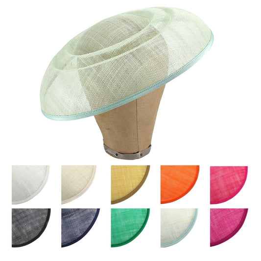 UK Made Sinamay Dome Shape Indented Hat Base 33x31cm - HA096