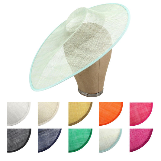 UK Made Sinamay Wide Pointed Saucer Fascinator Base 43x34cm - HA036