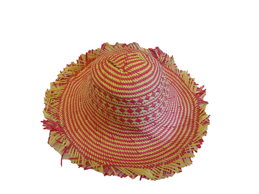 Woven Paper Hood Pink Natural - HF050