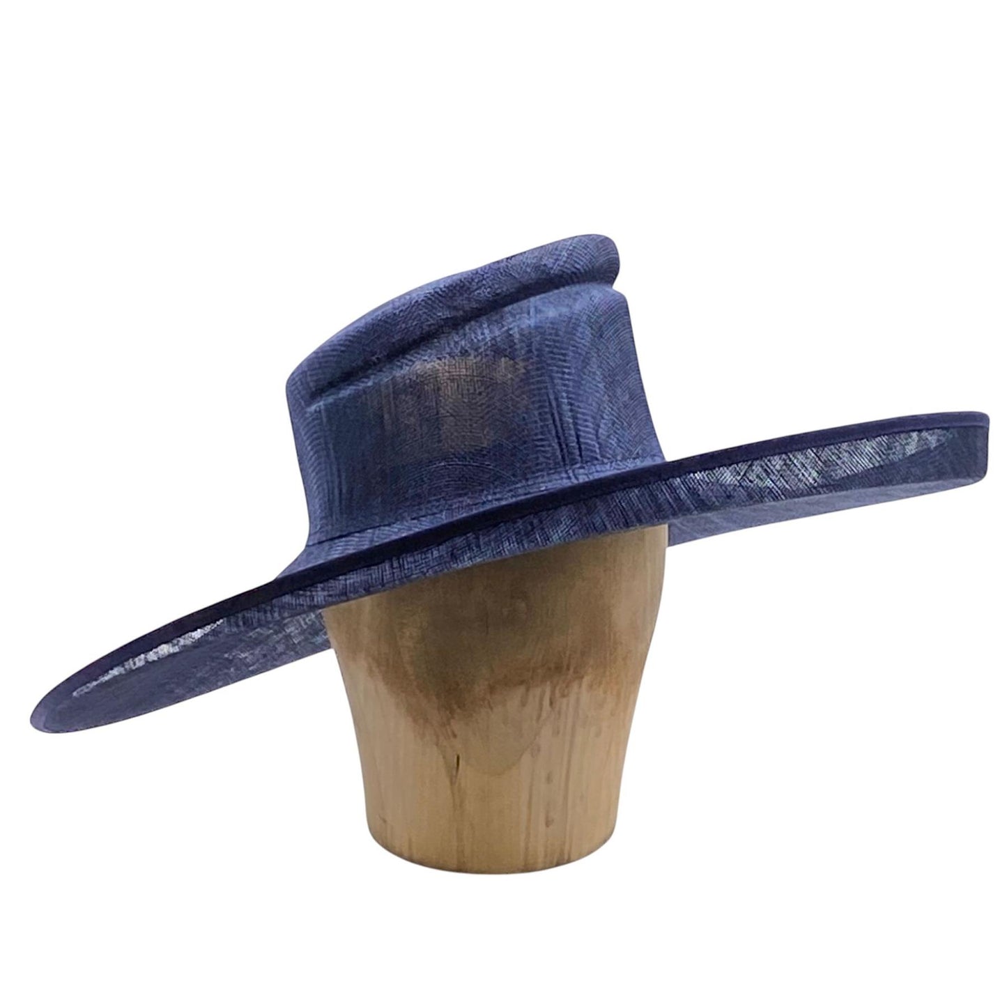 UK Made to Order Huge Sinamay Sharp Up brim Slant Indented Slope Crown 46cm - HA087