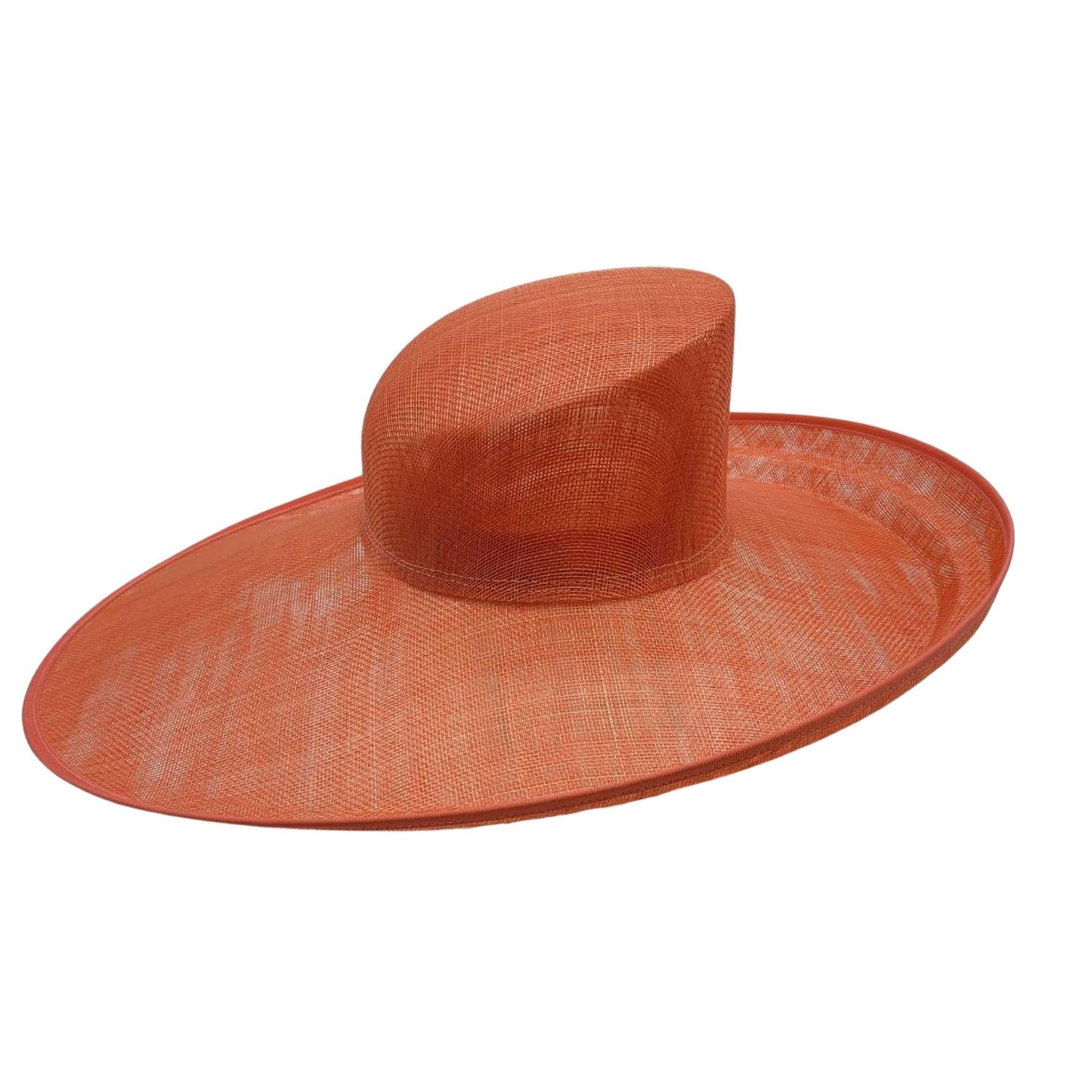 UK Made to Order Huge Sinamay Side Sweep Step Edge Brim Edge Slant Crown 46x40cm - HA086