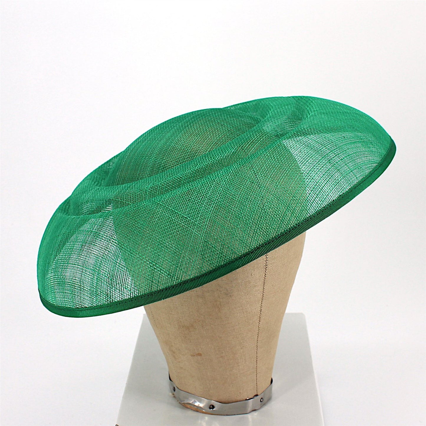 UK Made Sinamay Dome Shape Indented Hat Base 33x31cm - HA096