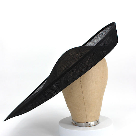 UK Made Sinamay Sharp Side Sweep Hat Base 44x40cm - HA104