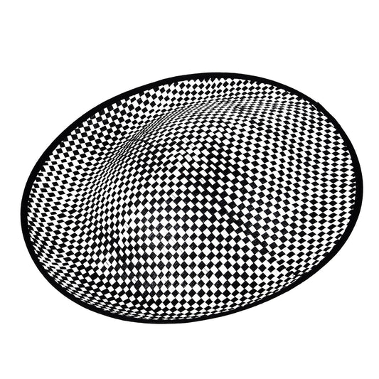 Rafia Side Sweep Hat Base 34cm Black White - HA002