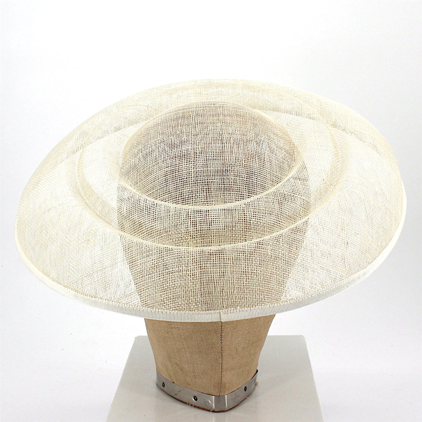 UK Made Sinamay Dome Shape Indented Hat Base 33x31cm - HA096