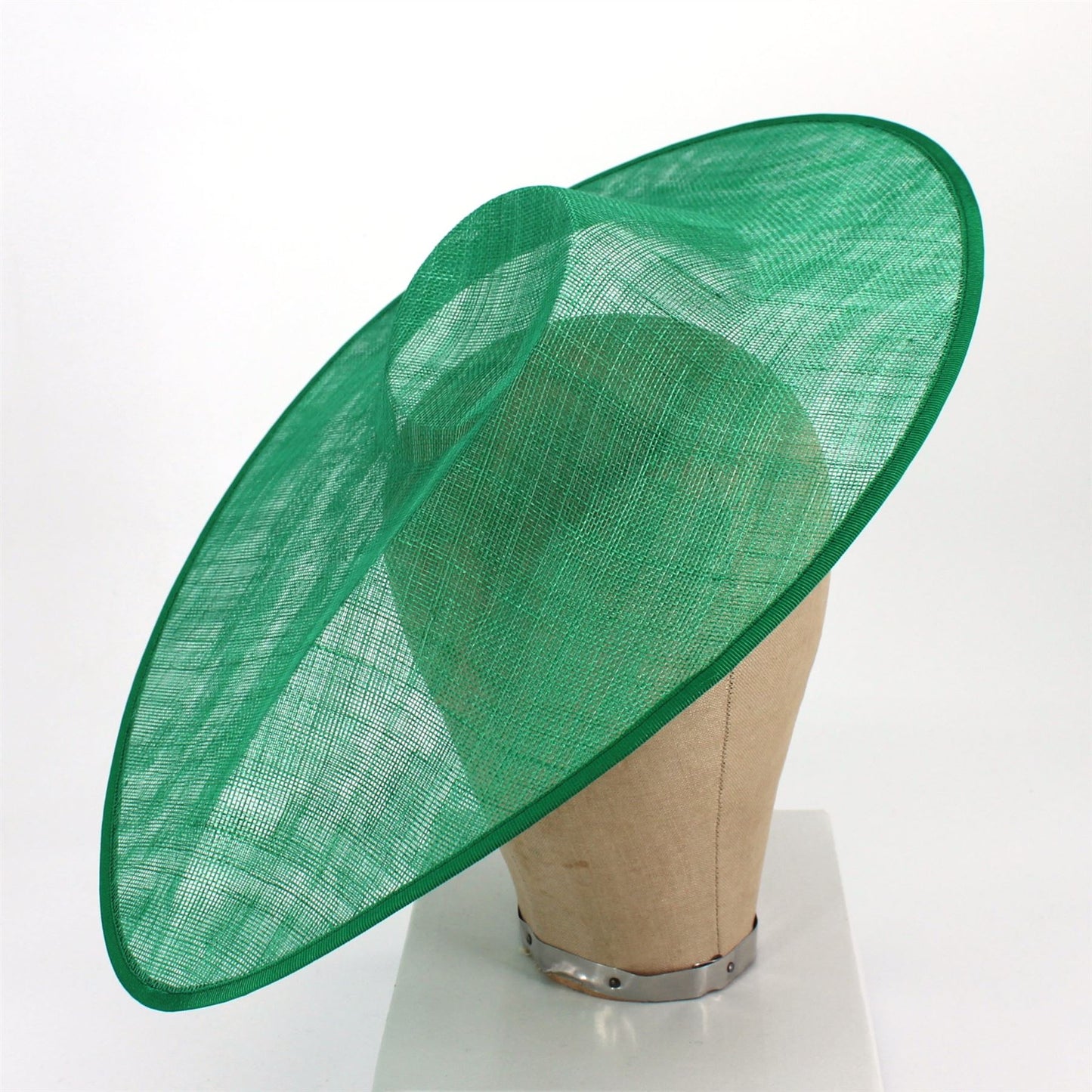 UK Made Sinamay Wide Pointed Saucer Fascinator Base 43x34cm - HA036