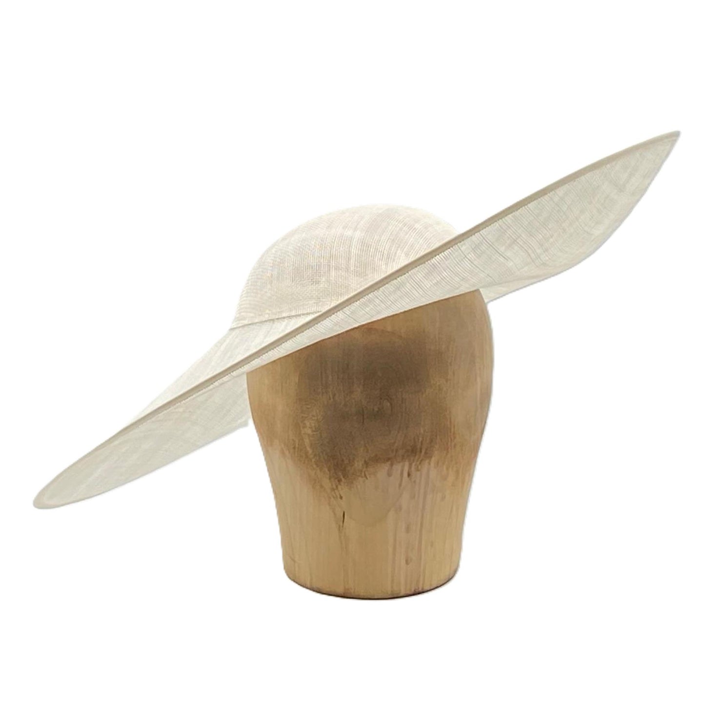 UK Made to Order Huge Sinamay Side Sweep Round Crown 46cm - HA084