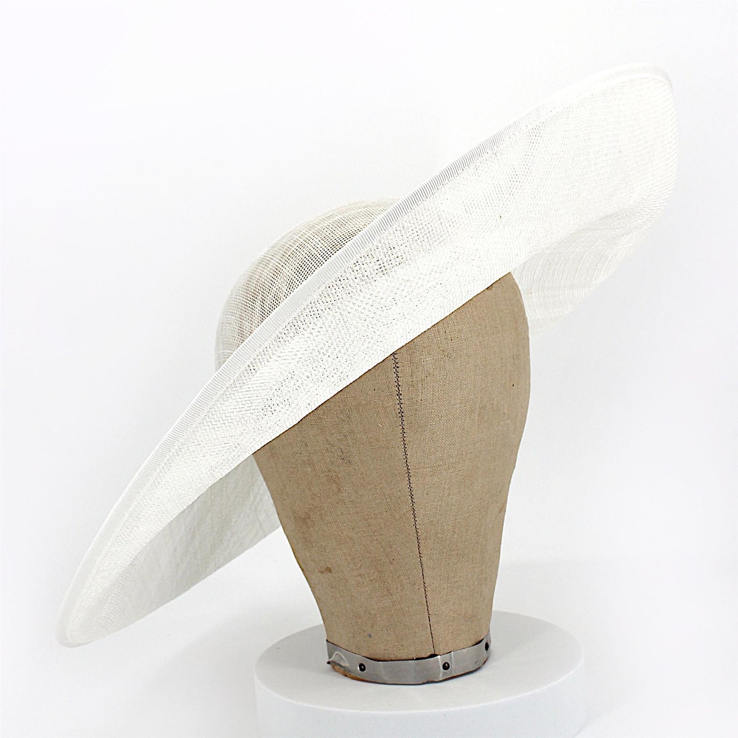 UK Made Sinamay Side Sweep Hat Base 42cm - HA102