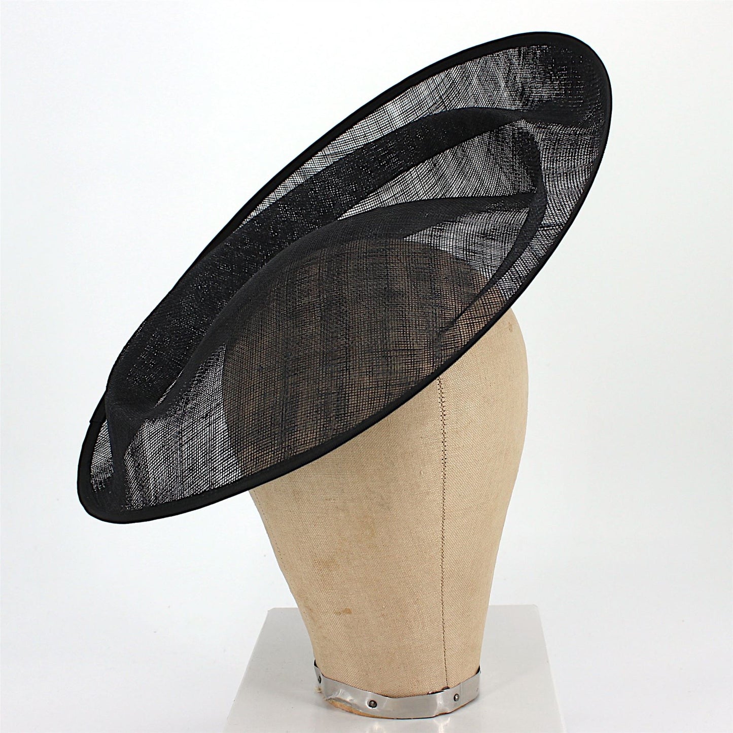 UK Made Sinamay Dramatic Up brim Indented Hat Fascinator Base 37x35cm - HA097