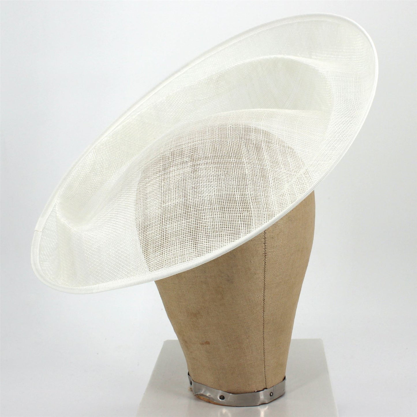 UK Made Sinamay Dramatic Up brim Indented Hat Fascinator Base 37x35cm - HA097