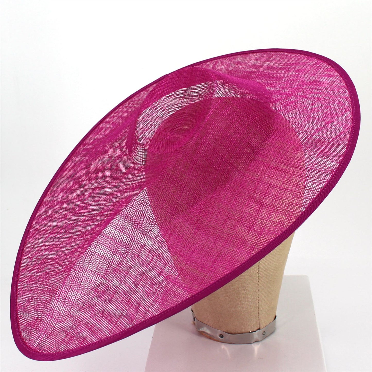 UK Made Sinamay Wide Pointed Saucer Fascinator Base 43x34cm - HA036