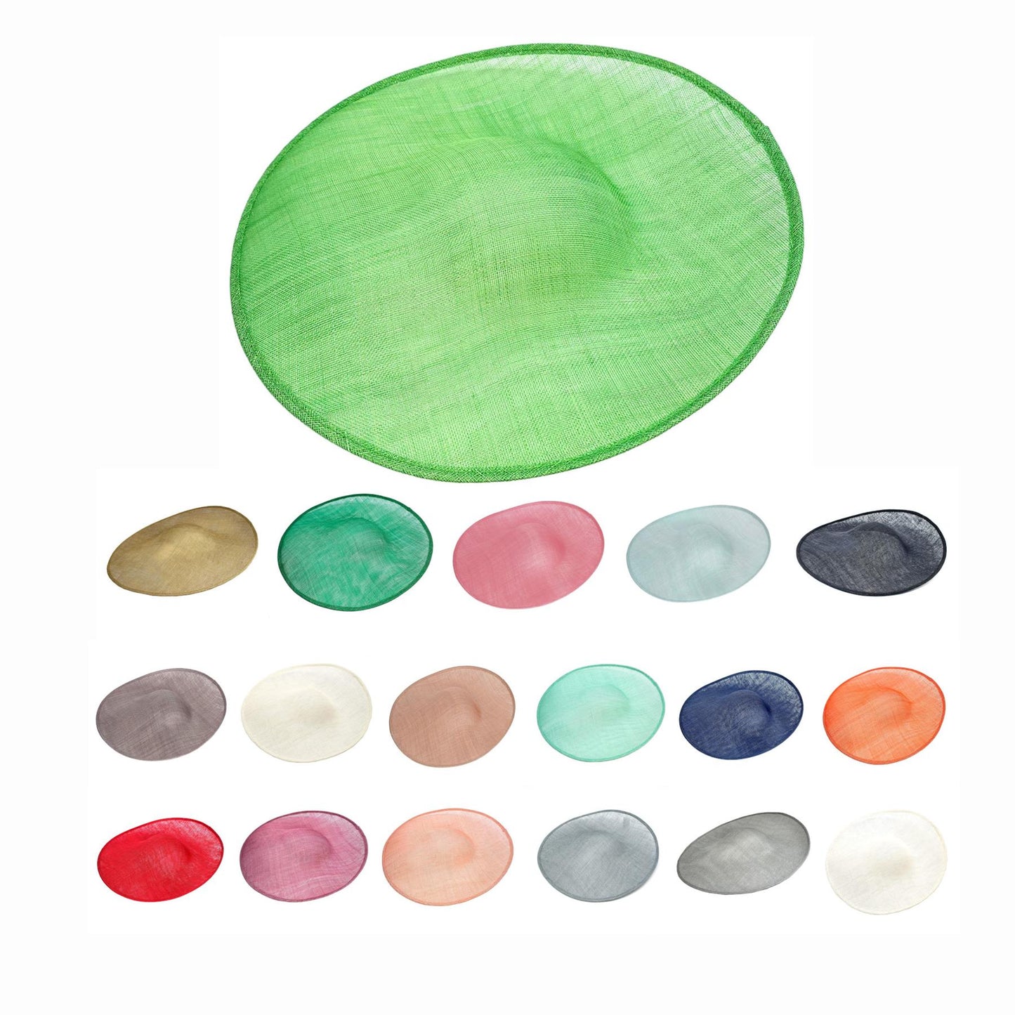 UK Made Sinamay Side Sweep Hat Base 43x45cm - HA080