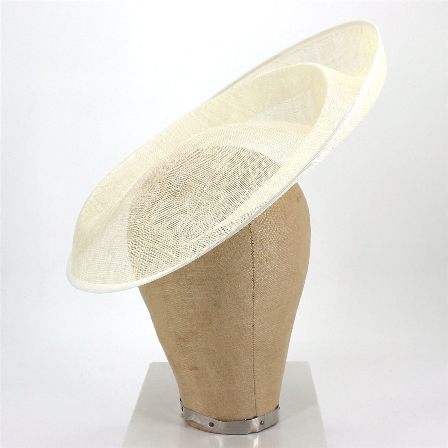 UK Made Sinamay Dramatic Up brim Indented Hat Fascinator Base 37x35cm - HA097