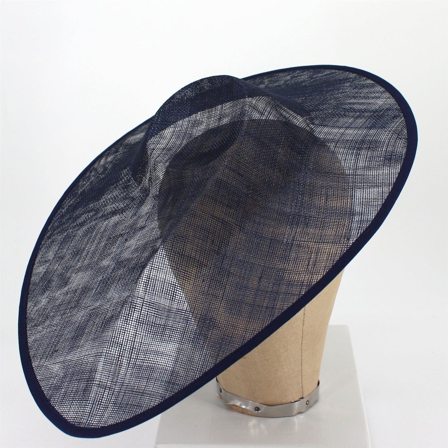 UK Made Sinamay Wide Pointed Saucer Fascinator Base 43x34cm - HA036