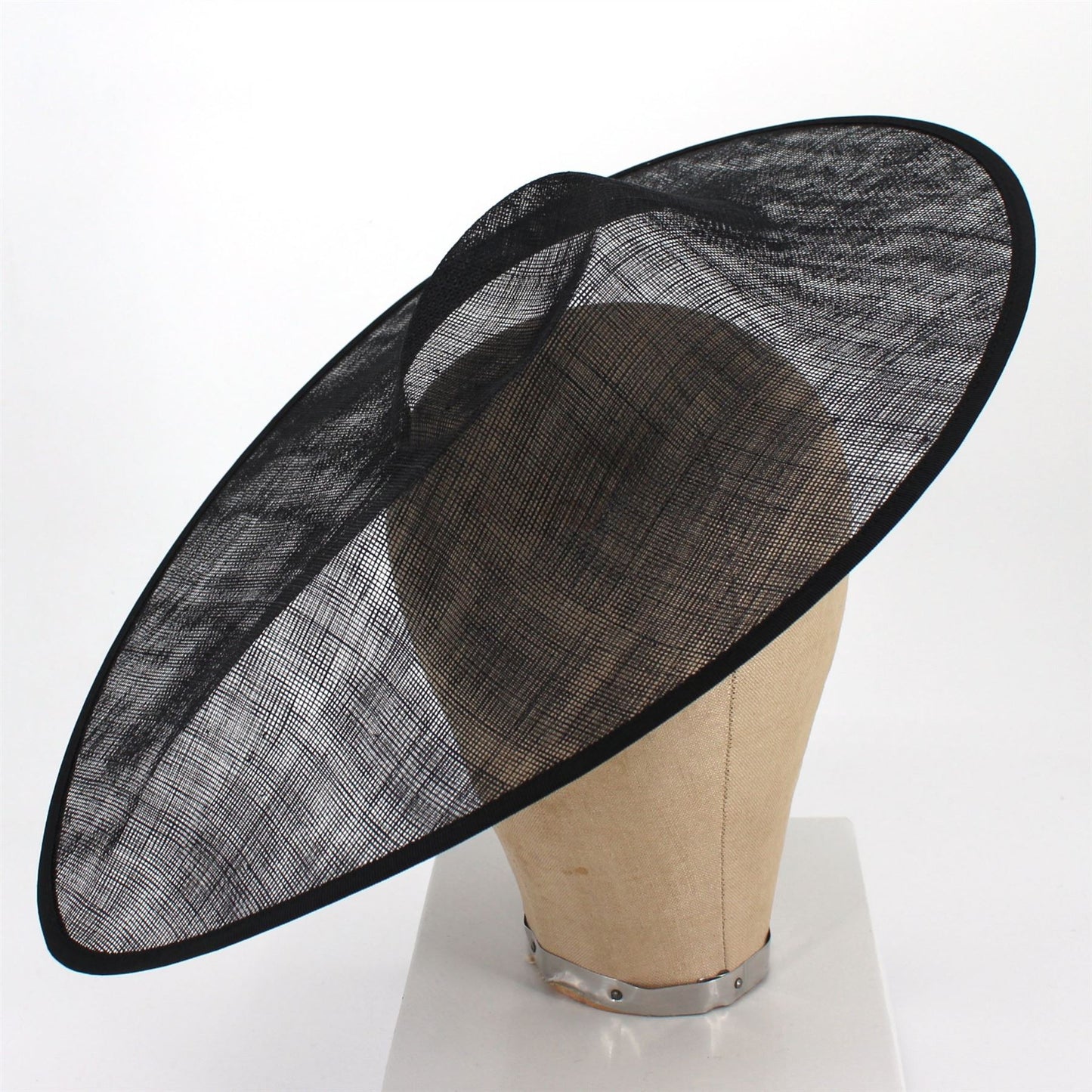 UK Made Sinamay Wide Pointed Saucer Fascinator Base 43x34cm - HA036