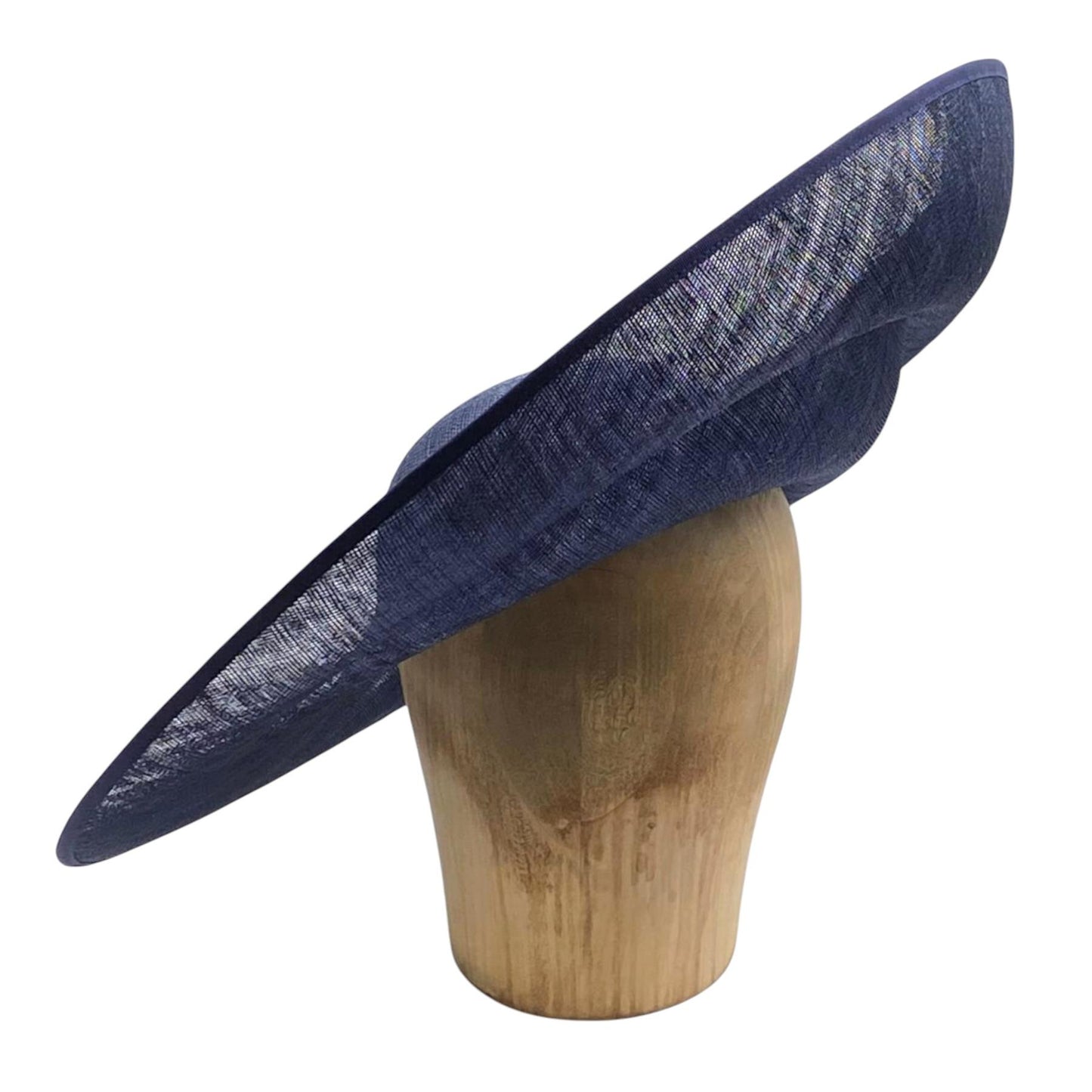 UK Made To Order Huge Sinamay Side Sweep Indented Brim Round Crown HA085