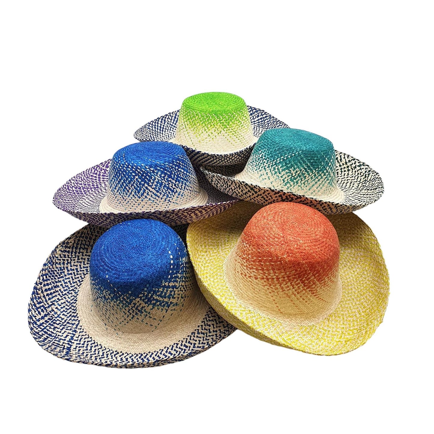 Two Tone raffia Capeline 15x11x14cm HF067