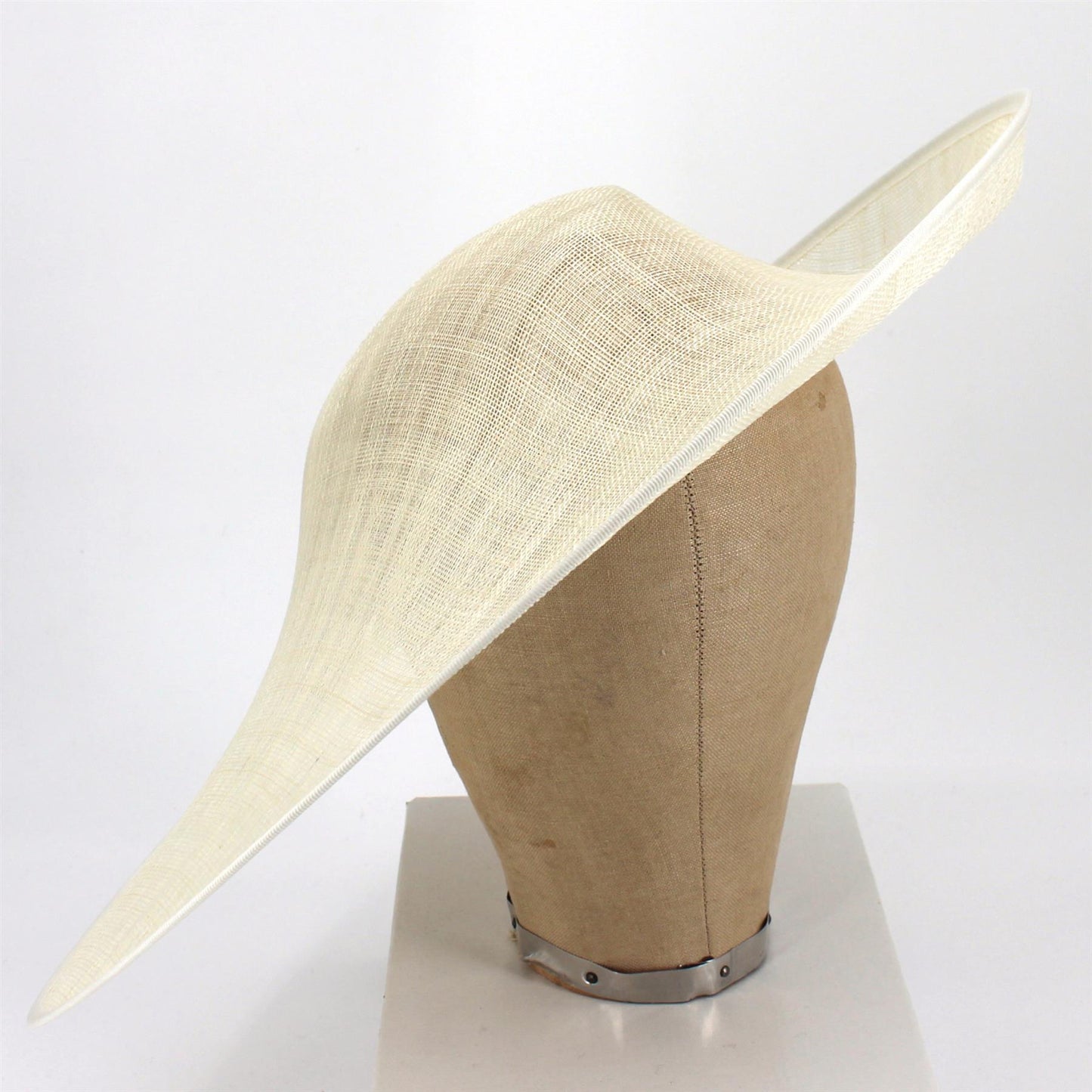 UK Made Sinamay Large Asymmetrical Sweep Hat Base - HA100