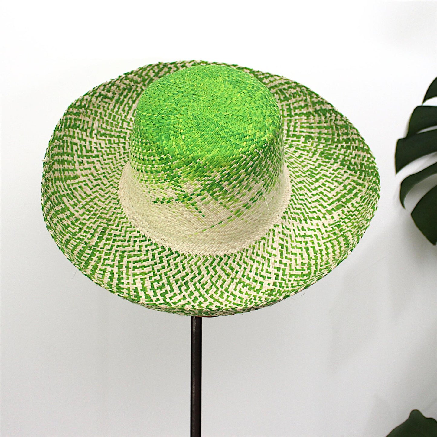 Two Tone raffia Capeline 15x11x14cm HF067