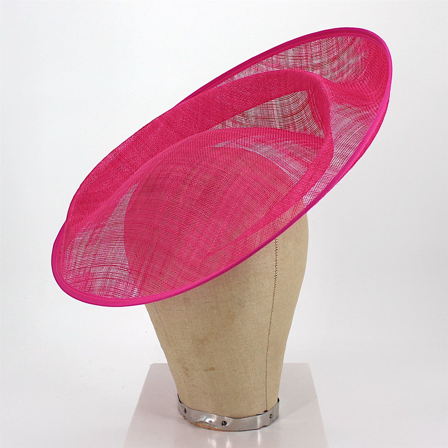 UK Made Sinamay Dramatic Up brim Indented Hat Fascinator Base 37x35cm - HA097