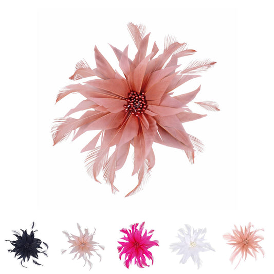 Spiky Goose Hackle Feather Flower 20cm - FM053