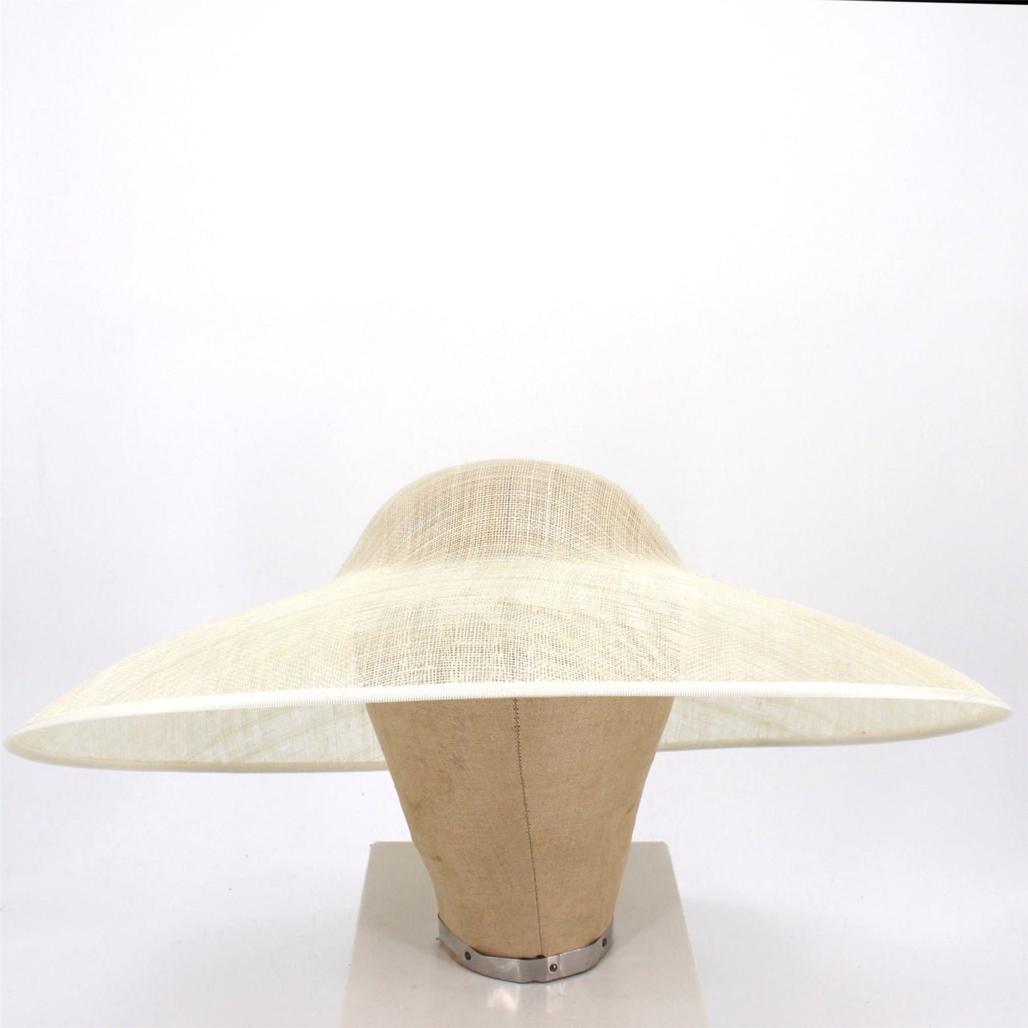 UK Made Sinamay Wide Down Brim Hat Base 48x42cm - HA098