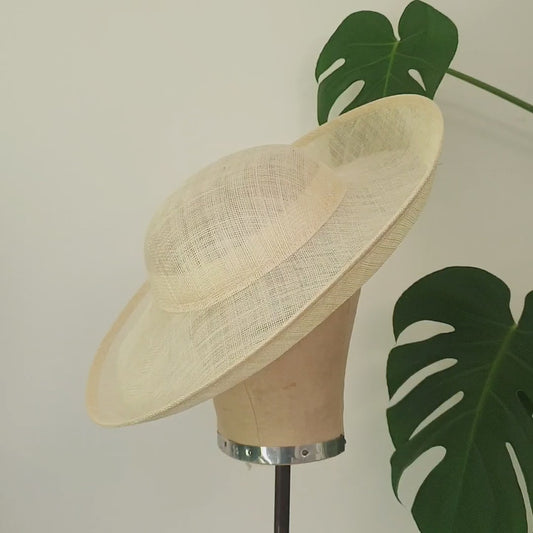 Sinamay Upturned Brim Hat Base 34x36cm - HA081