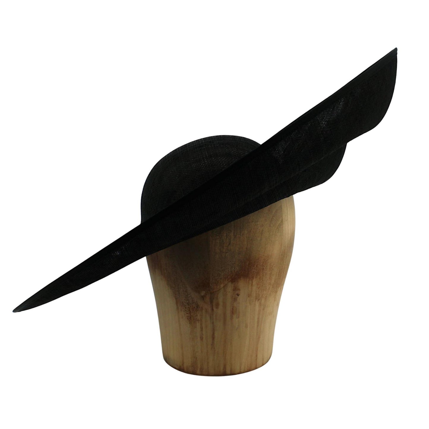 UK Made to Order Huge Sinamay Side Sweep Indented Brim Round Crown 49x47cm - HA085